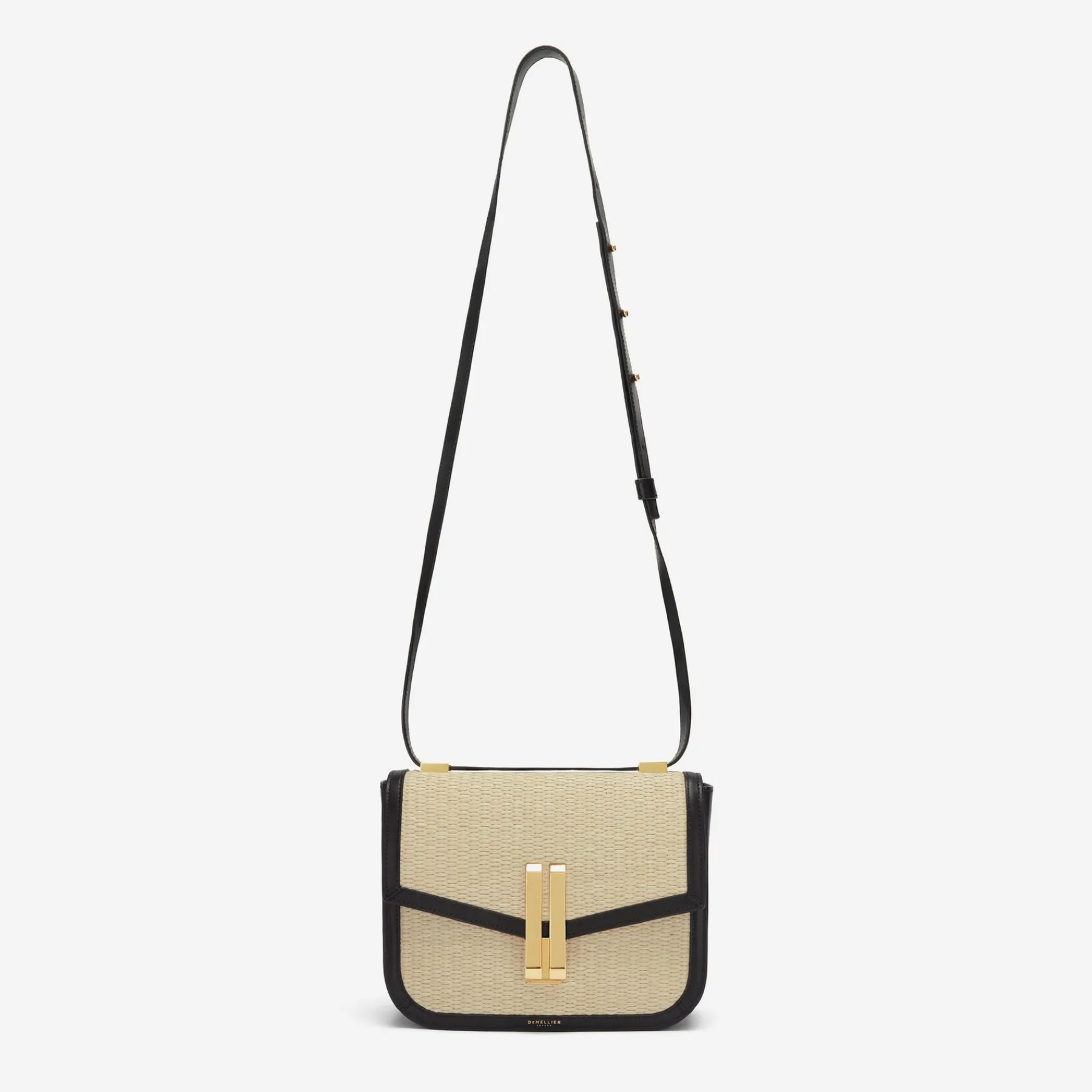 Fashion DeMellier The Vancouver Natural Raffia Black Smooth