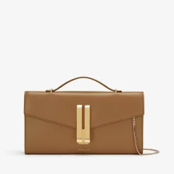 Fashion DeMellier The Vancouver Clutch Deep Toffee Smooth