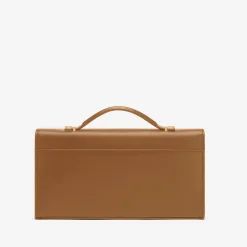 Fashion DeMellier The Vancouver Clutch Deep Toffee Smooth