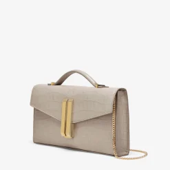 Fashion DeMellier The Vancouver Clutch Taupe Croc-Effect