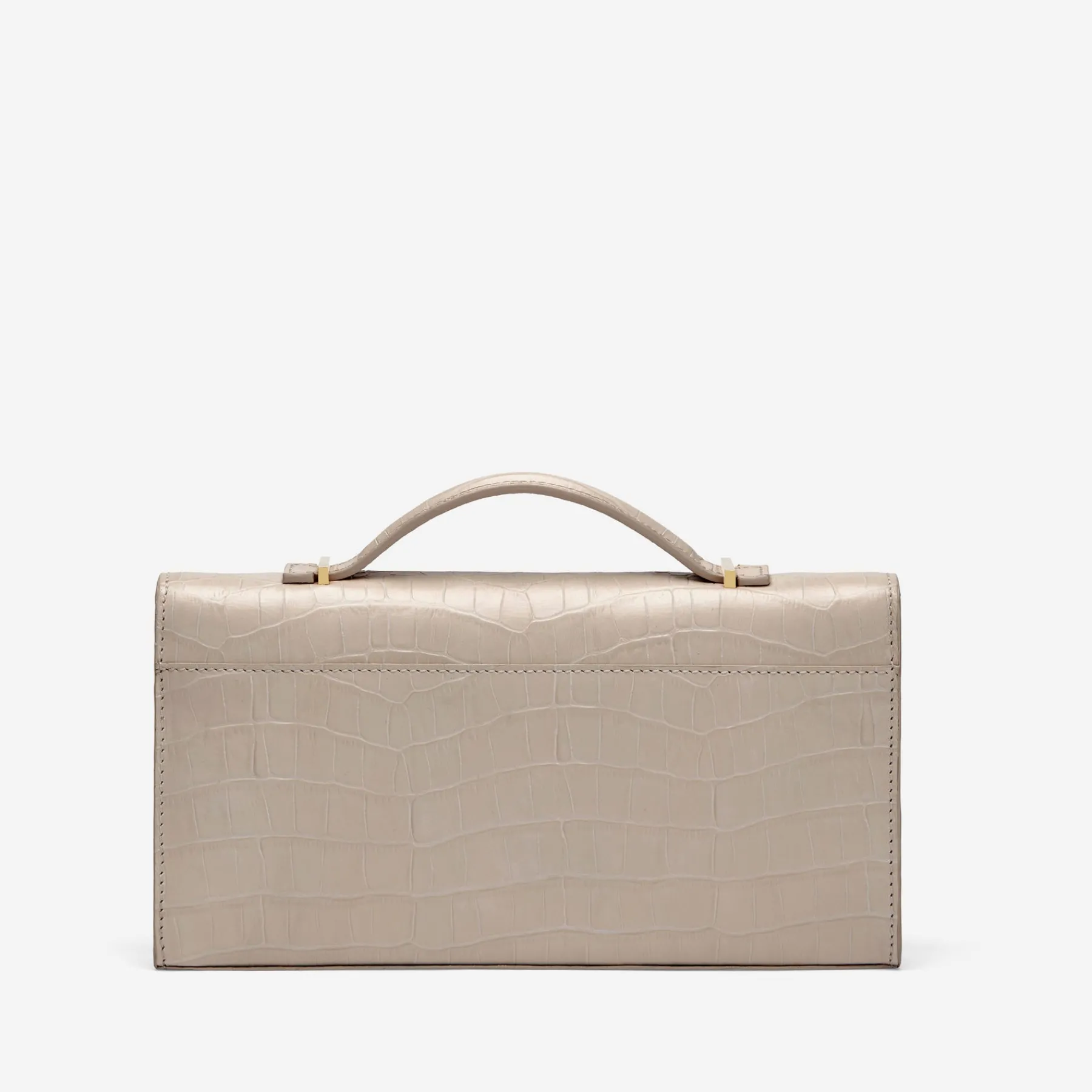 Fashion DeMellier The Vancouver Clutch Taupe Croc-Effect